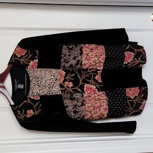 Carol Little mixed fabric top